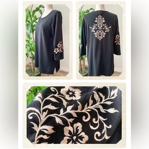 Koos Of Course Embroidered Midi-length Tunic Top